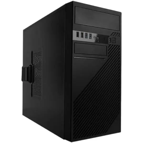 In Win EFS712 Metal Micro ATX Mini Tower Computer Case - Black, 450W PSU, Tool-Free Design, 1x3.5" Drive Bay, HD Audio, 2xFront USB 2.0 Ports