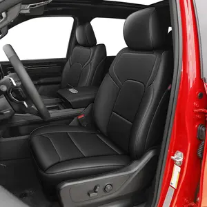 For Dodge RAM 1500 2019 2020 2021 2022 2023 2024 2025 2026 Leather Cars Seats Cover Truck Full Set Black