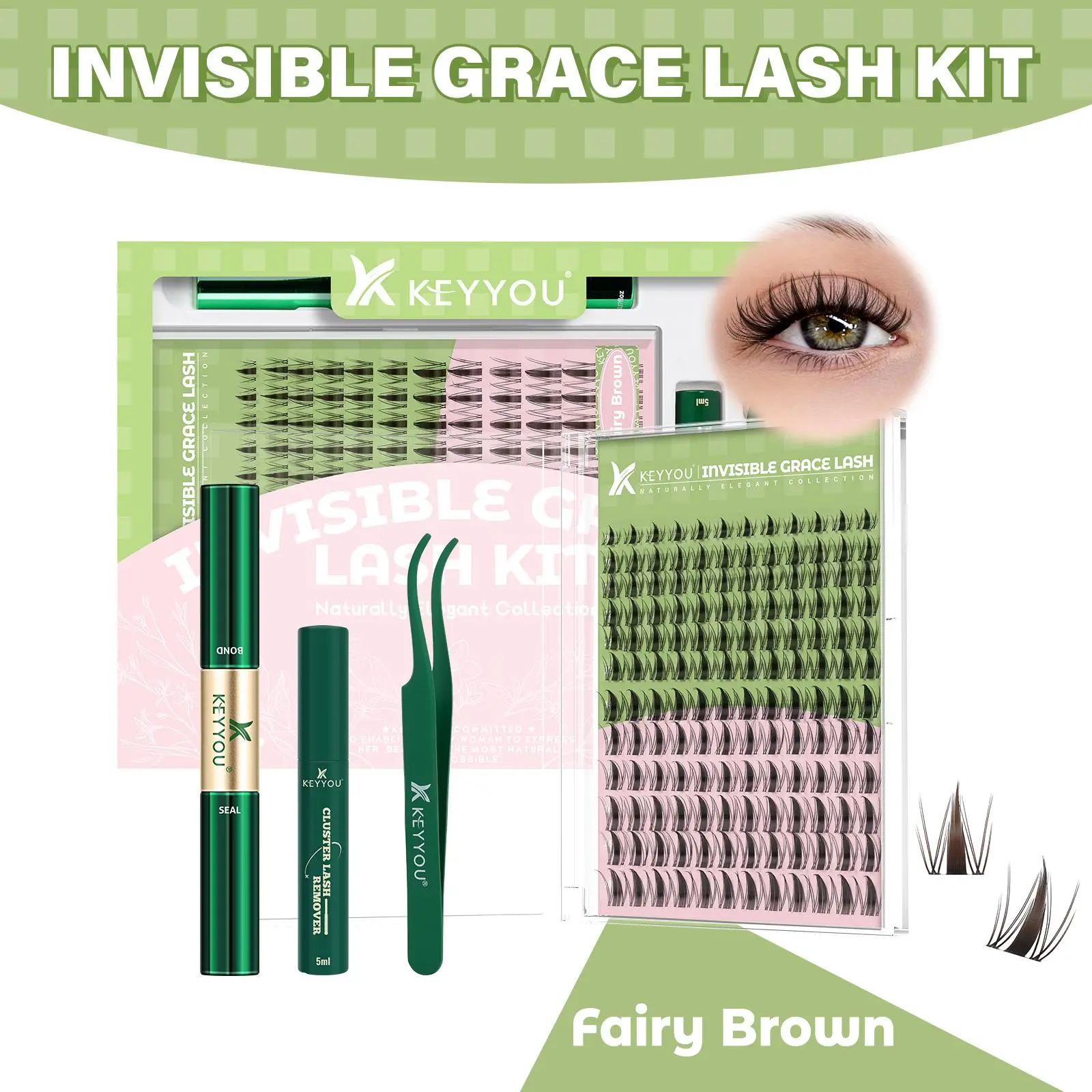 Brown Fairy Lash Cluster Kit 