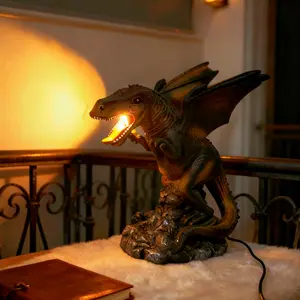 1pc Dragon Light Lamp, Mystery Lighting Atmosphere Creator, Desk Office Decorative Ornament, Essential Sci-Fi Resin Figurine