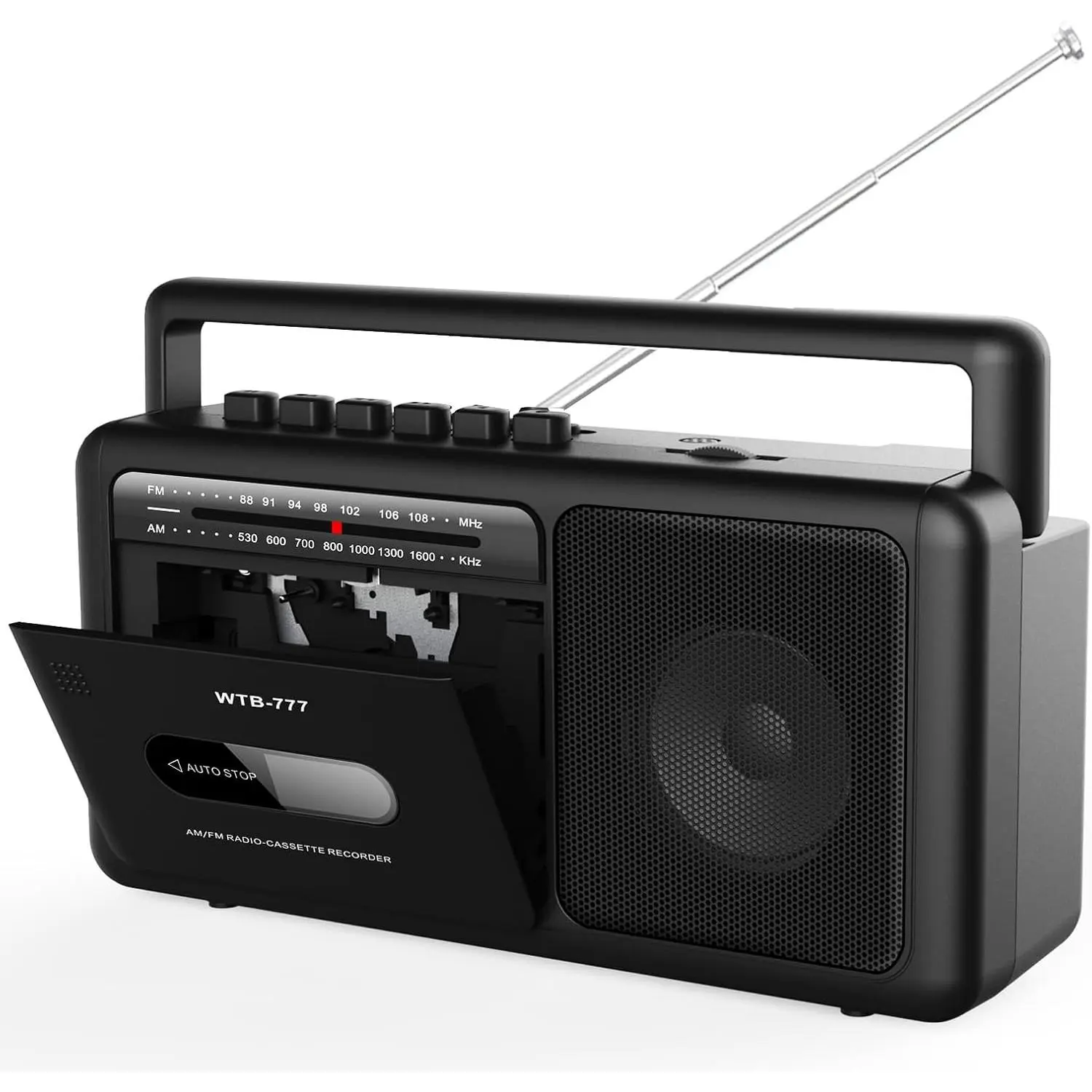 WTB-777 Portable Cassette Player Boombox, AM/FM Radio Stereo with , USB, Recorder, Earphone Jack, DC/AC , Cassette Tape Recorder