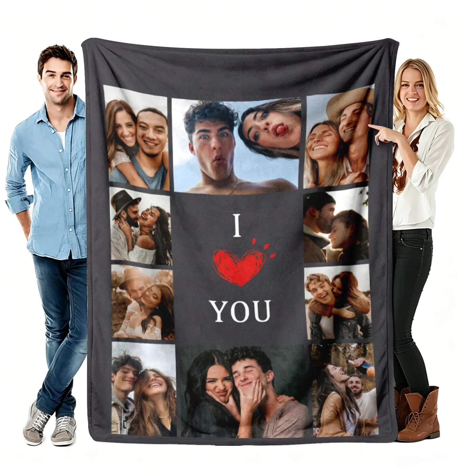 【Summer Sale Deals】Custom Photo Flannel Throw Blanket - Personalized Romantic Blanket, Soft Cozy Warm Gift for Couple, Living Room Home Decor, Anniversary Valentine Birthday Keepsake, Custom Blanket, Personalized Blankets