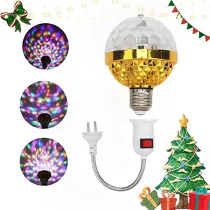 Colorful Rotating Magic LED Ball Lamp – Spinning Strobe Light Bulb for Home, Christmas & Festival Party Atmosphere Lighting