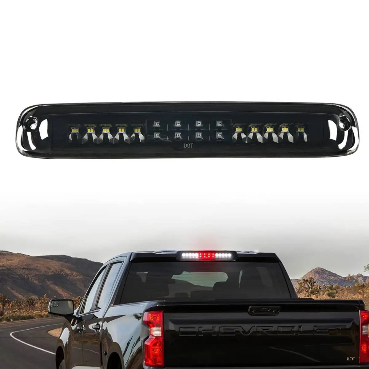 Nilight Truck Tail Light Assembly - High-Mount 3rd Brake, Cargo, Reverse LED Truck Vehicle Accessories for 1999-2006 Chevy Silverado, 1999-2006 GMC Sierra 1500/2500/3500HD, 2007 HD Classic, Trucks