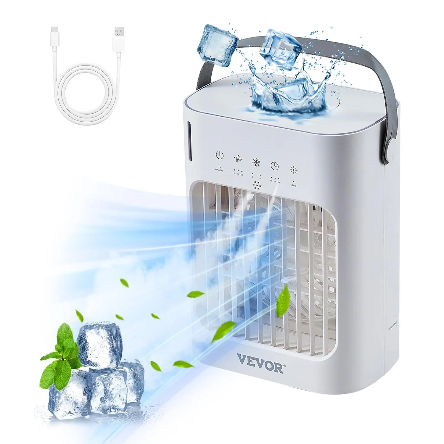 【Summerfinds】VEVOR Portable Air Conditioner 4-in-1 Evaporative Air Cooler 700ml Water Tank