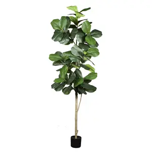 7FT Extra-Tall Lifelike Faux Fiddle Leaf Fig Tree, Decorative No-Maintenance Indoor Home Decor, Ideal for Living Rooms,summervibes