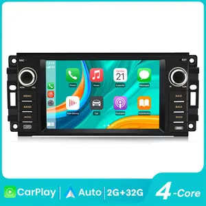 Car Stereo for Jeep Wrangler JK/Dodge/Chrysler touch screen has Android Auto Wireless Carplay, Bluetooth WIFI supports GPS Navigation