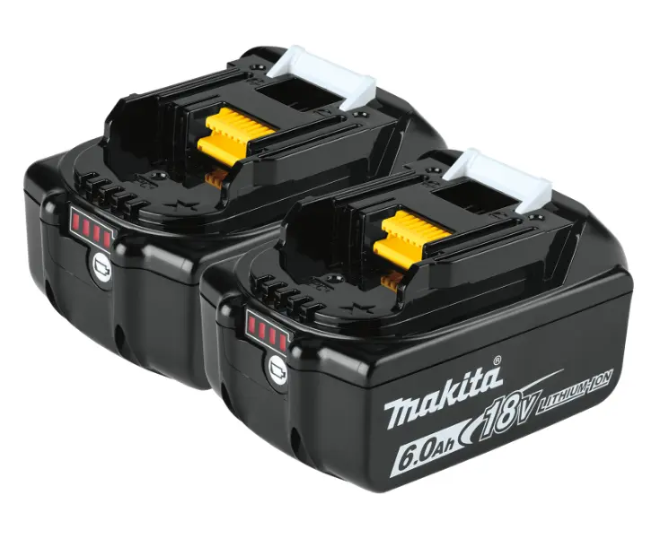 Makita 18V 6Ah LXT BL1860B Lithium-Ion Battery with Fast Charging for Power Tools (2-pack)
