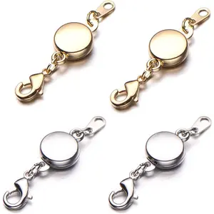 Locking Magnetic Jewelry Clasp for Necklace and Bracelet - Set of 4 Glod and Silver