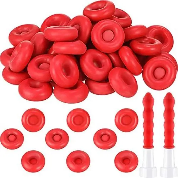 50-Pack Reusable Airproof Caulk Caps, All-Sizes Roll-On Tube Covers for Silicone Sealant Bottles - Red Sealing & Preserving Tool, Bottle