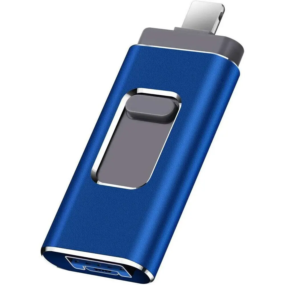 4 in 1 USB 3.0 Flash Drive for iPhone & Type-C, High-Speed Photo Stick Thumb Drive Memory Stick, External Storage 64GB/128GB/256GB/512GB/1TB for iPhone, iPad, Type-C, Android, PC