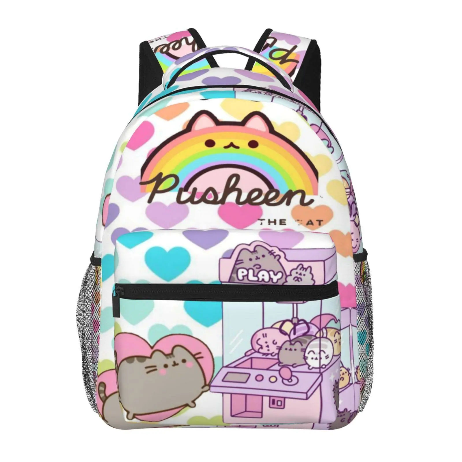 Cool Kids Pusheen Backpacks for School – Large Capacity, All-Over Print Pusheen Laptop Daypack for Daily Campus Use; Durable, Lightweight Pusheen School Bag for Teens and Students