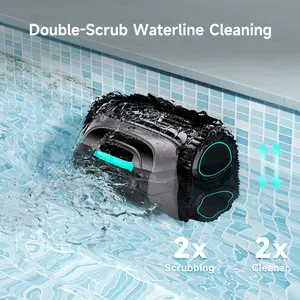 [2026 Upgrade] WYBOT C1 Cordless Triple-Motor Pool Robot Cleaner Efficient Waterline Scrubbing Dual Brush System for Crystal-Clear Pools