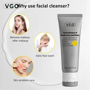 VGO r Double Care Facial Cleanse & Gentle Face Wash with Vitamin Cserum for Cleansing, Moisturizing & Dense Delicate Foam 100g