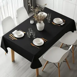 3 Pack  Black Tablecloths - 54" x 108" Plastic Table Cloths Disposable for Rectangle Tables, Suitable for Party and Birthday,  and Lightweight