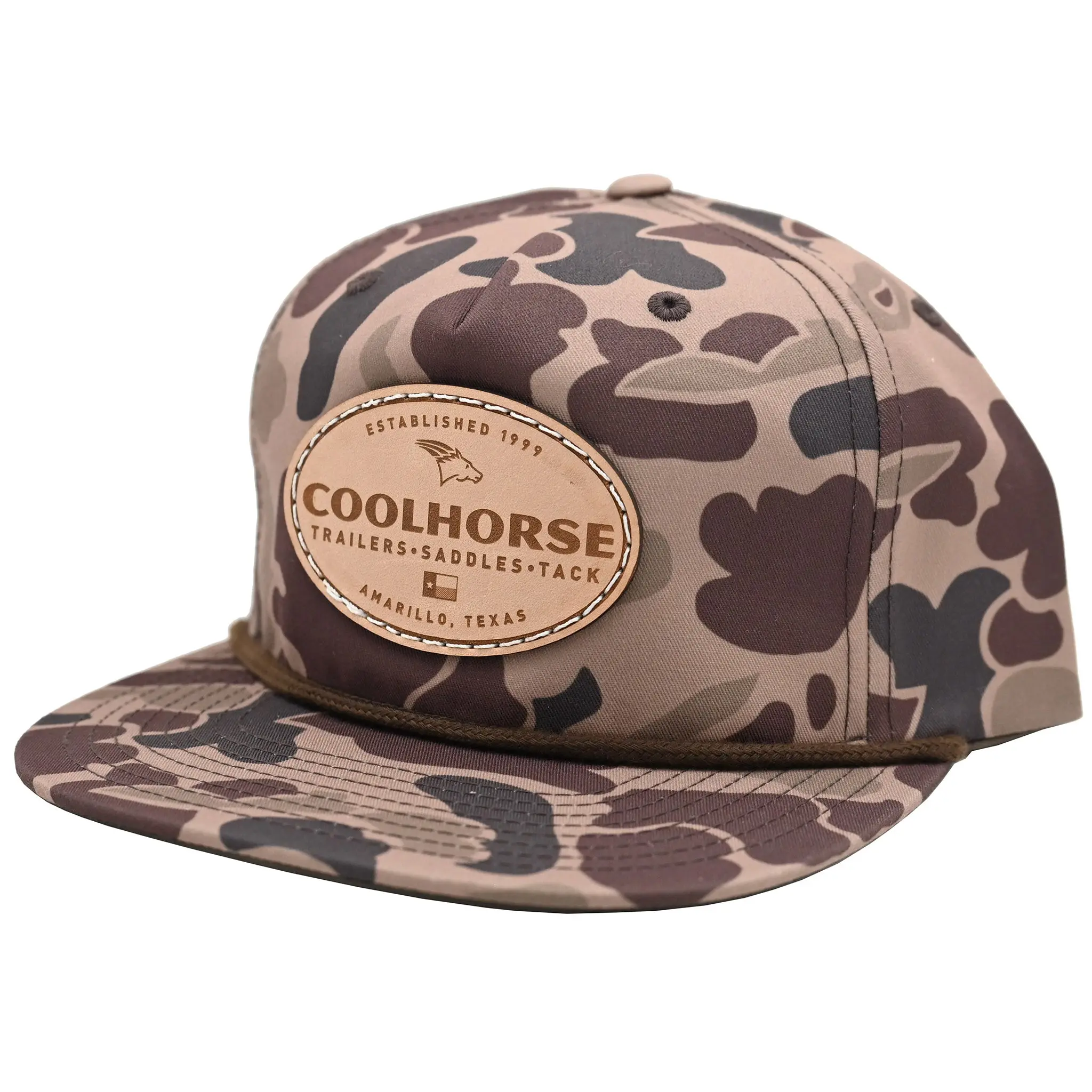 Coolhorse Duck Camo Grandpa Cap with Leather Coolhorse Patch