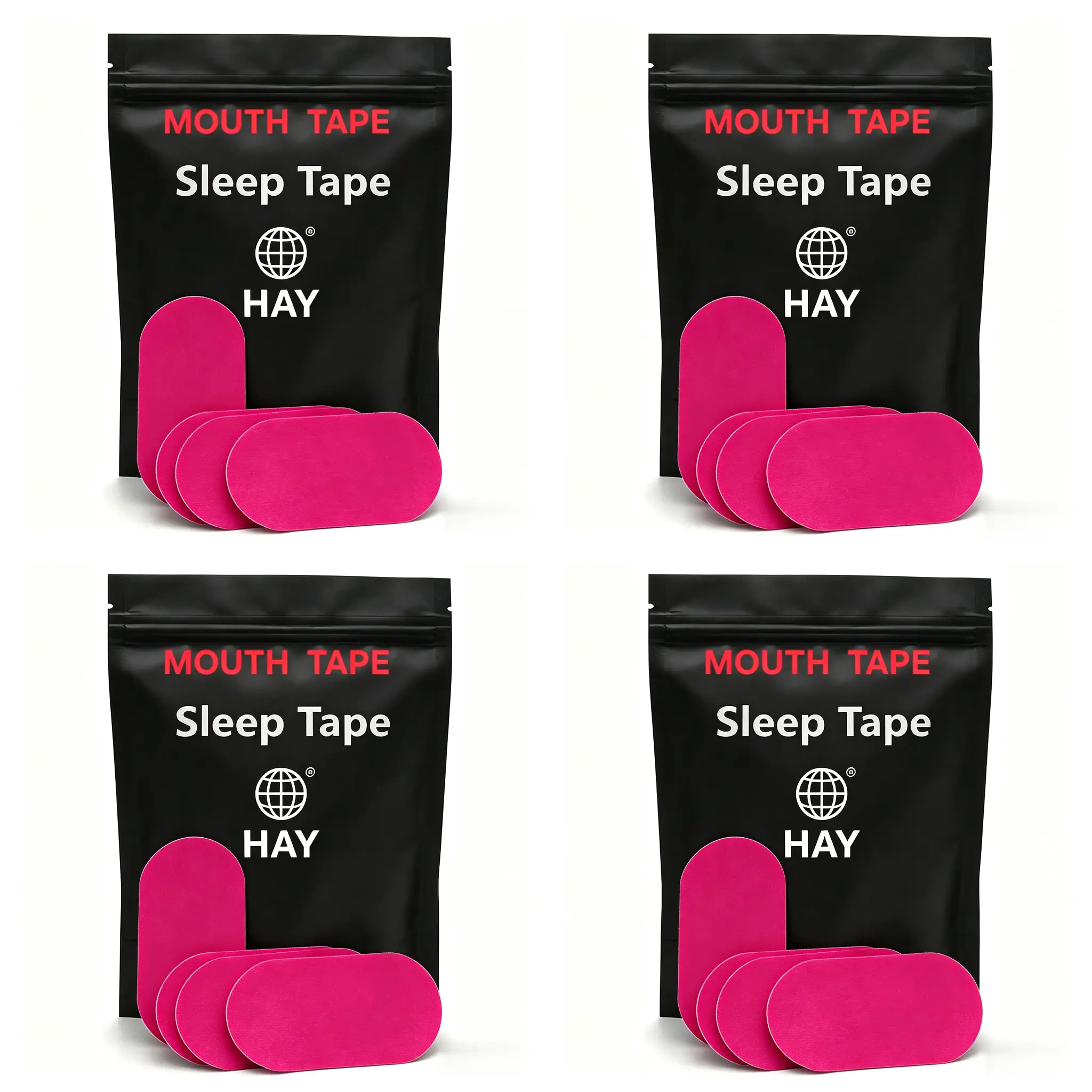 HAY 30/60/120 Strips 1/2/4-Month Supply，Hypoallergenic strong adhesive sleep strip， Gentle Ultra breathable Stop Snoring Sleep Tape Sports Accessory Black, sleep aid supply，mouth tape