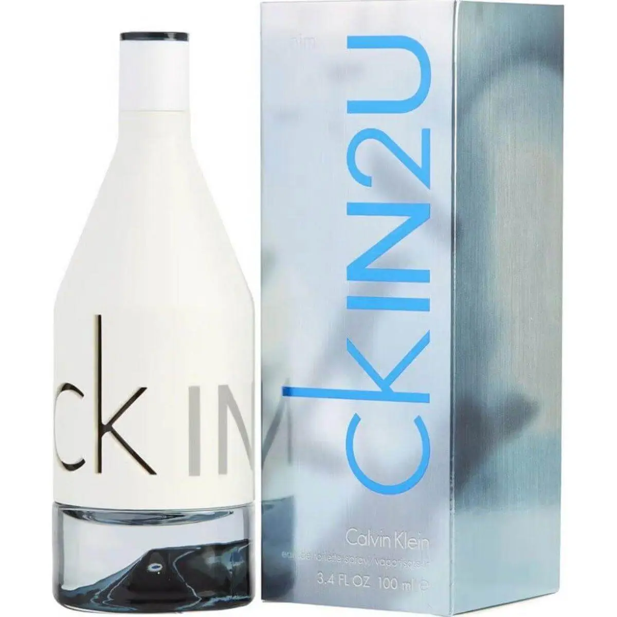 Calvin Klein IN2U Him EDT Men's Fragranced Cologne - 3.4 fl oz (3-3.9 fl oz range), Lemon Blast Scent, Citrus Base, Cocoa Heart, Herbal Notes, Highly Scented, EDP Sprays Compatible, New in Box, Men's Perfumes, Contains Both Core Notes, Single Bottle