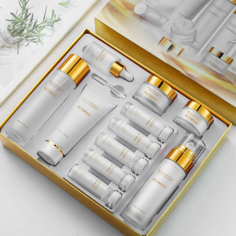 Retinol Peptide Essence Gift Set, 11 Pieces, Hydrating & Nourishing, Hydrating Formula, Brightening Radiant Face Care Kit, Brightening Products, Brightening Skin Routine, Perfect for Girlfriend, Family, Valentine's Day Gift