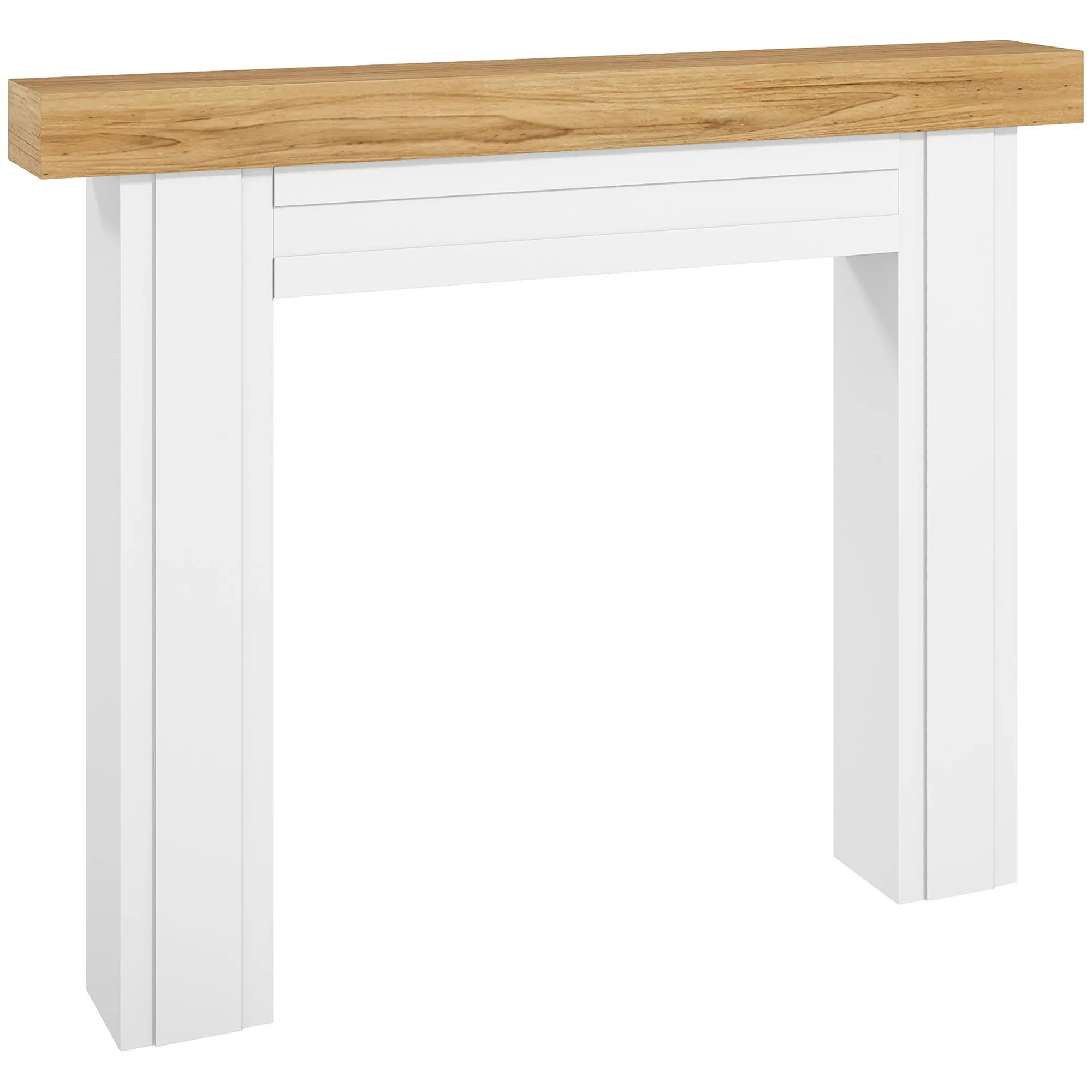 HOMCOM Modern Fireplace Mantel, Freestanding Fireplace Surround with Leg for Electric Fireplaces, 51.2" W x 40.6" H, Natural Wood