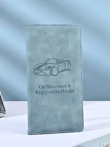 Leather Car Insurance and Registration Folder Wallet, Car Documents, Minimalist Design Document Organizer with Transparent Pocket for Ids and Important Papers, Multi-Card Auto Document Holder, Slim Suede Leather Vehicle Storage Essential