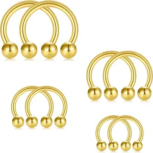 16G 18G 20G Horseshoe Septum Rings Surgical Steel Nose Piercing Jewelry Cartilage Helix Tragus Earring Hoop Eyebrow Lip Retainer for Women Men 6mm 8mm 10mm 12mm