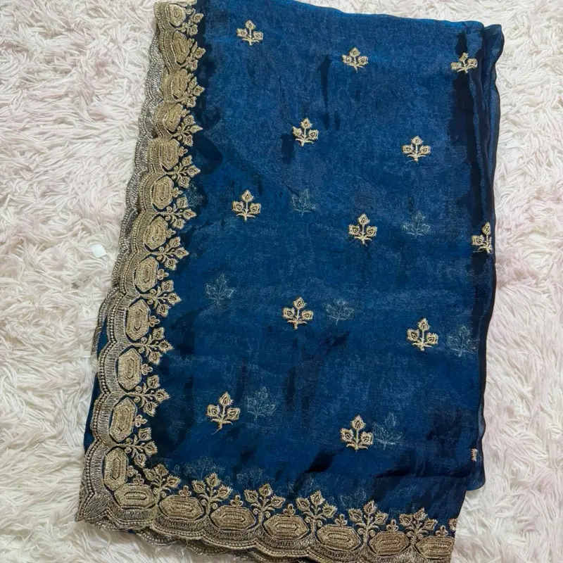 Women's Fandy Silk Party Wear Saree with Perfectly Done Pocco Falls, Ideal for Weddings and Formal Occasions