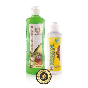 Natural Sant Healthy Curly Hair Set - Shampoo & Leave in Avocado Haircare, Linseed, Coconut oil and Aloe Vera (16 FlOz/500 ml) Conditioner Biotin
