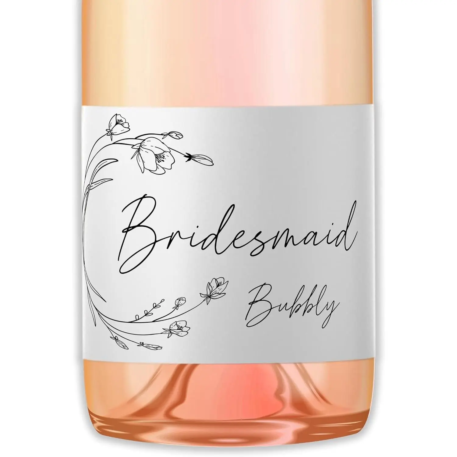 Bridesmaid Bubbly Mini Champagne Labels ● Set of 10 ● Will You Be My Maid of Honor Proposal, Bridal Party Ask, Bride Squad, Bridesmaids Thank You, Bridal Shower Wine Label Wedding Favors (Linea)