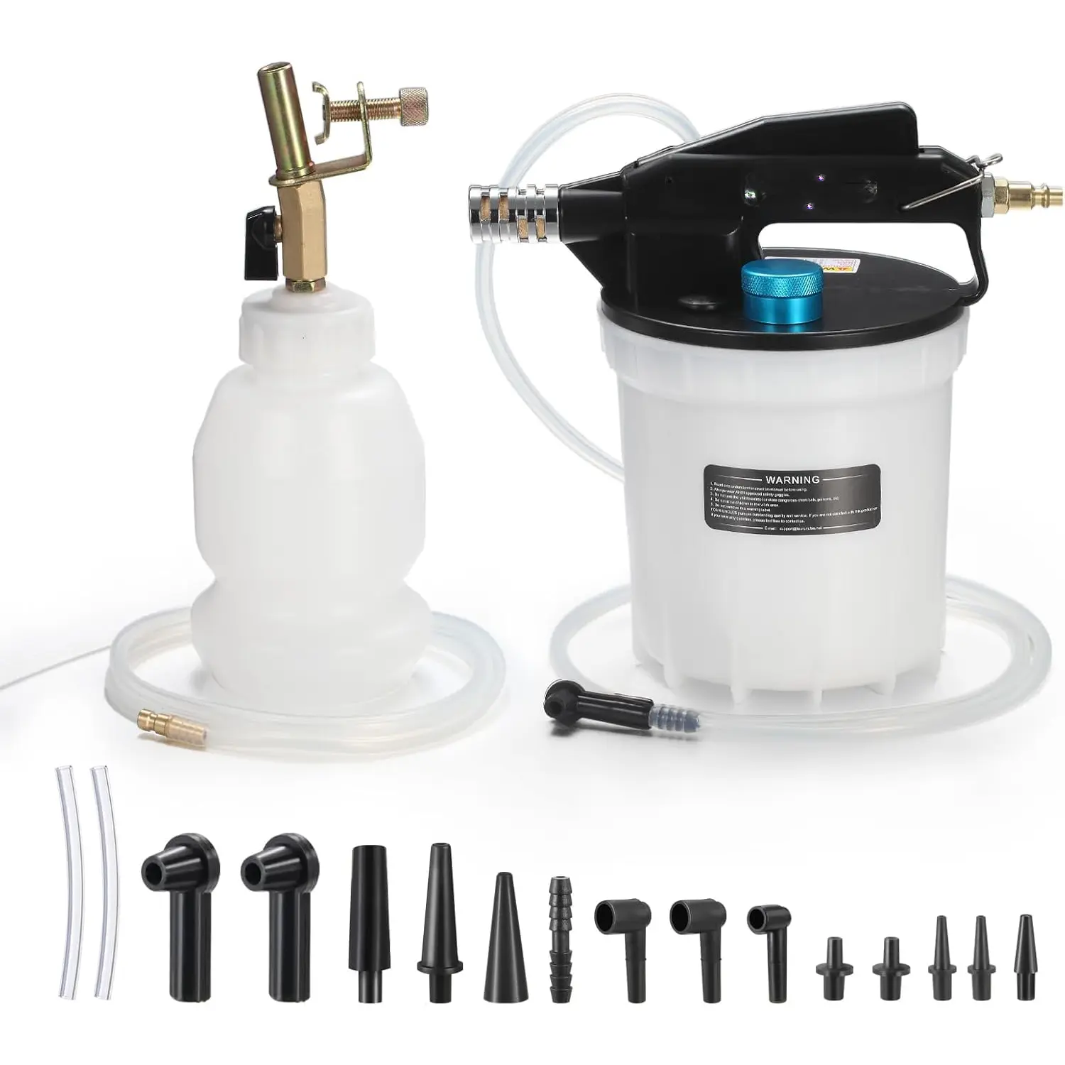2L  Bleeder Vacuum Pump Kit - Pneumatic  Fluid Extractor with 1L Refilling Bottle & Adapters for Automotive Bleeding, One-Person Operation
