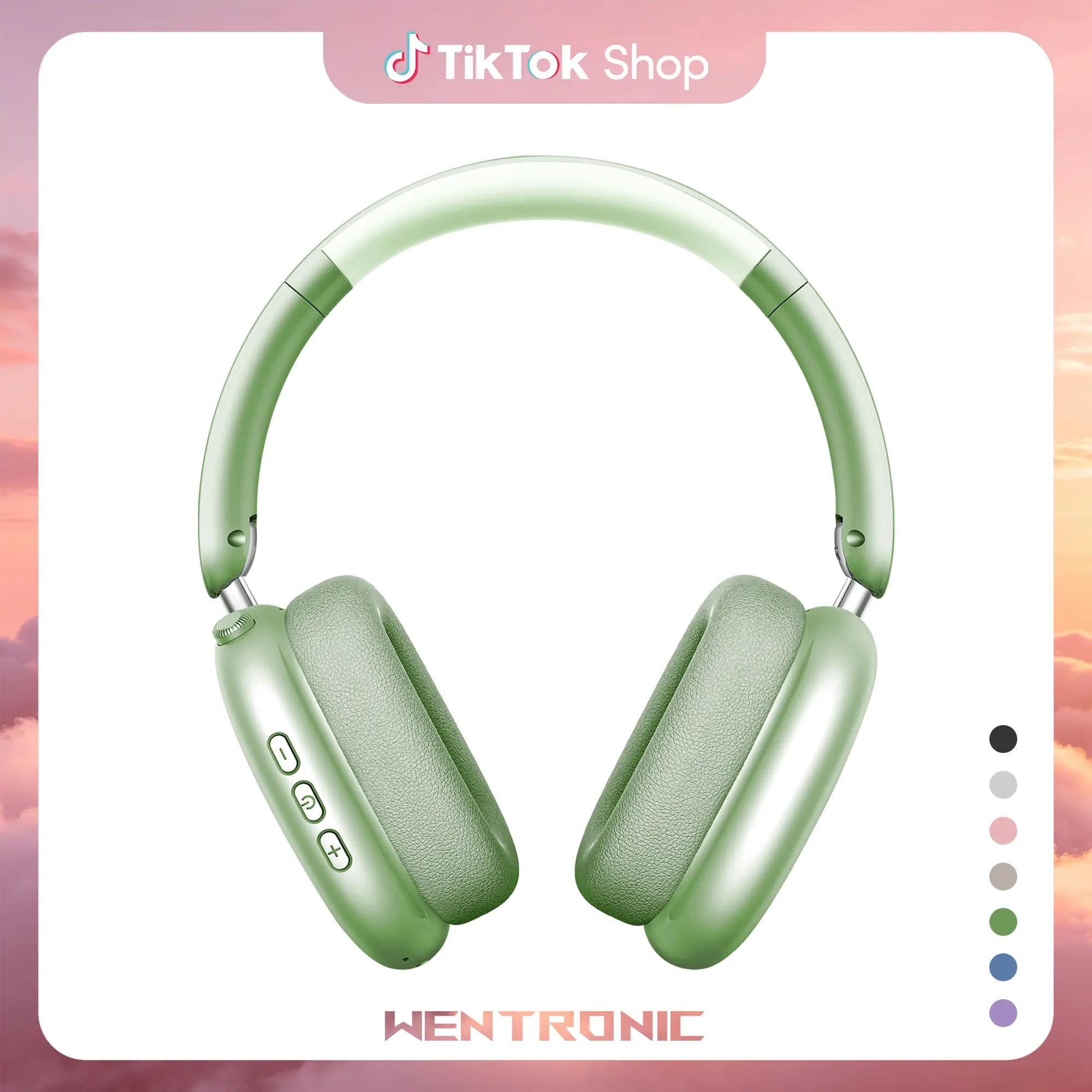 WENTRONIC Y01 Over-Ear Bluetooth Headphones - ANC Noise Cancellation, 3.5mm Jack, Memory Function, 48H Playtime, Hi-Res Audio, Over-the-Head Foldable Bluetooth Design, Memory Foam Earpads, Built-in Mic, iOS/Android Compatible,father'sdaygifts, Bluetooth H