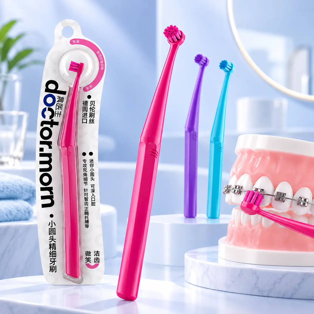 Orthodontic Braces Toothbrush, Soft Bristles Small Head, Deep Clean Hard-to-Reach Areas, Non-Slip Handle for Daily Oral Care cleaning all-around