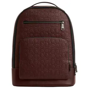 COACH Ethan 30 Backpack for Men – Classic Embossed Smooth Calfskin – Large Size – Maple Color