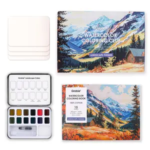 Grabie Watercolor Coloring Box - Landscape/Floral Themed Watercolor Paints, DIY Art Paint Supplies, Artwork Painting Supply Kits (DealsForYouDays)