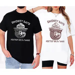 Smokey Says FDT Shirt, Fotrox Delta Tango, Resist Bear, Round Neck