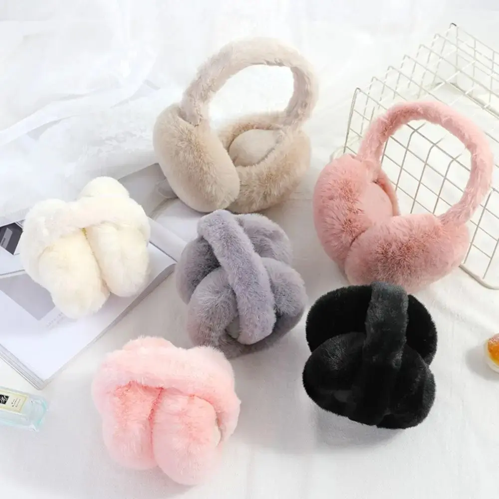 Foldable Plush Winter Ear Muffs Soft Warm Solid Color Ear Covers for Outdoor Cold Weather Protection Compact Design Elegant Solid Color Options Unisex