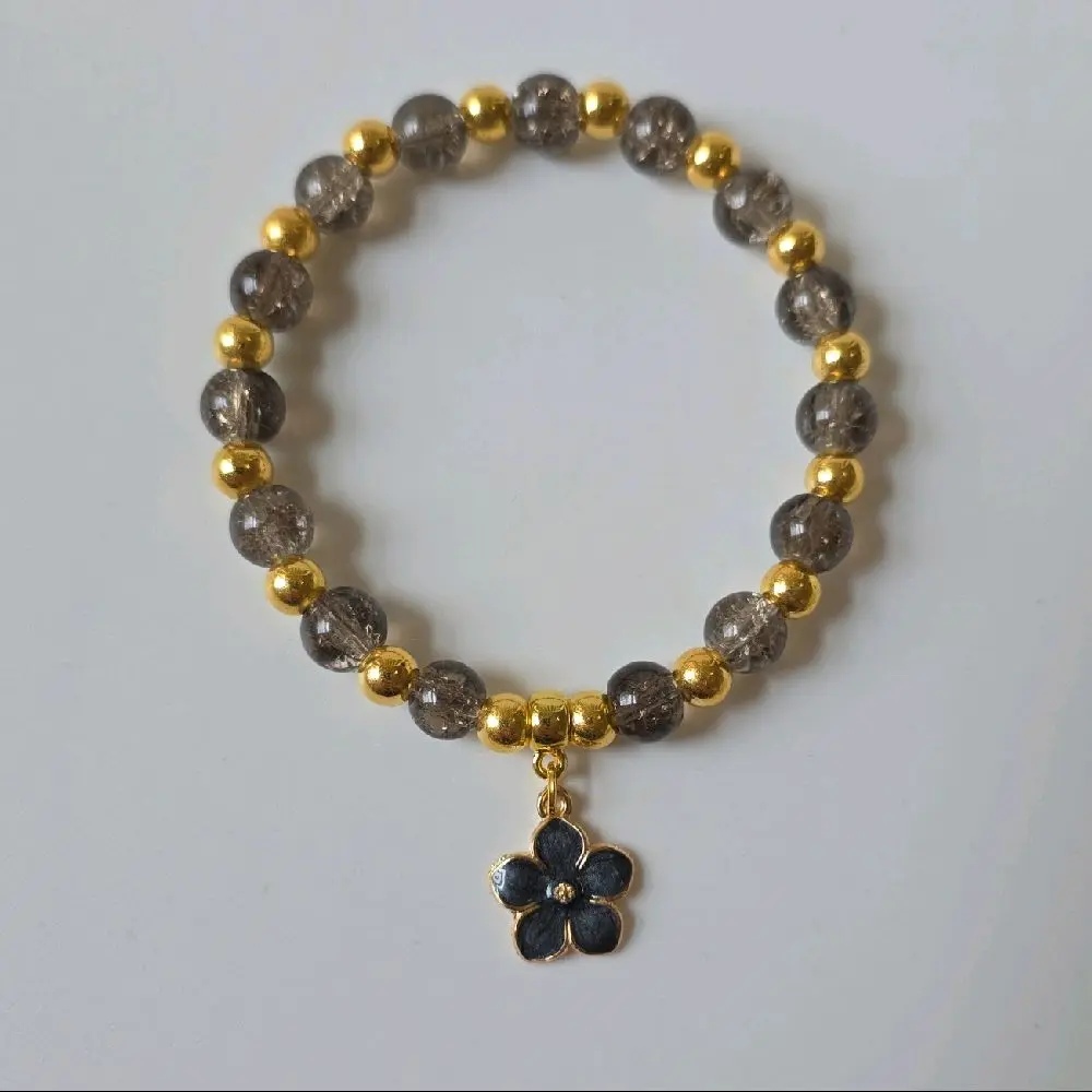 Sakura Flower Charm Bracelet with Gold Accents - Perfect for Accessories