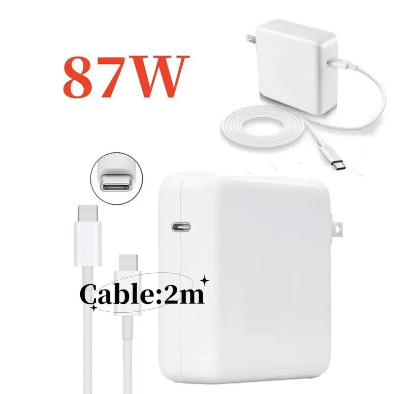 87W USB-C Charger for MacBook Pro/Air13 15-inch with 2m Type-C Charging Cable Compatible with MacBook Pro/Air13 15-inch Power Adapter
