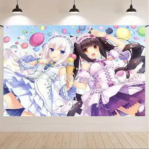 Kawaii Anime Wall Hanging Tapestry, HD Print Otaku Room Decor for Bedroom Dorm Gift