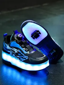 USB Charging LED Colorful Glowing Shoes, Night Light Roller Skates, Kids Skate Shoes, Children Running Casual Sports Shoes, Sneakers