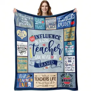 Teacher appreciation gifts, the best Teacher's Day gifts from students, creative year-end gifts for teachers, teacher gifts for graduation day, return-to-school flannel printed blanket, super soft flannel printed blanket