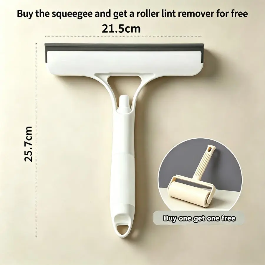 Integrated glass scratch+spray design, easy to deal with household windows, mirrors and car windshield cleaning! Clean it with just a scratch! New activity buy one get one free, buy glass cleaning scraper and get hair cleaning roller as a gift.