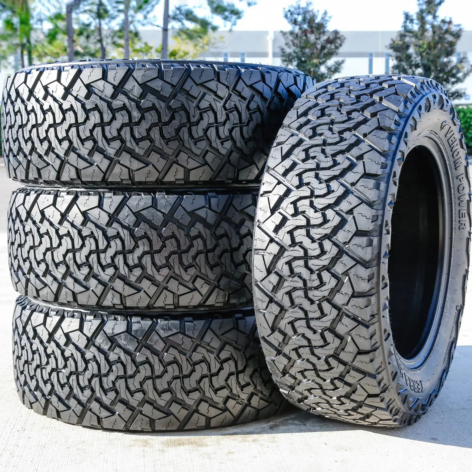 4 x Venom Power Terra Hunter X/T LT33X12.50R22 109R E (10 Ply) Tires | Light Truck Extreme Terrain All Season Traction 109R Rated E (10 Ply) Radial Construction Black Sidewall Tires
