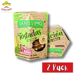 Sanissimo Tostadas | Horneadas, Nopal,  Maíz Azul Chía | 2 Pack of Tostadas | Authentic Mexican Snacks | Cripsy Crunchy Salty | Authentic Mexican Chips & Snacks by Chuco Chips