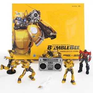 Transformers Bumblebee  Retro Cassette Player  w/ FM Radio Function& Speaker& 5 pcs Figurines
