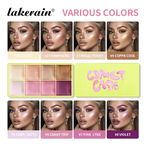 8 Color Cream Highlighter Palette, Highlighter Balm, Glow Seeker Highlighter, Eye & Face Contouring, High Pigment Makeup Kit, Highly Pigmented Makeup, Long-Lasting Shine Finish, Perfect for Daily Use