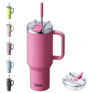 OZBOBO 40oz 100% Leak-Proof  Portable Tumbler with Double-Wall Vacuum Insulated, Reusable Stainless Steel Bottle with Straw and Lid for Cold & Hot Beverages, Portable Drinkware Mug
