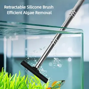 Adjustable Aquarium Cleaning Brush Tools, Ideal for Glass Surface & Algae Removal, Enhance Fish Tank Hygiene Effortlessly