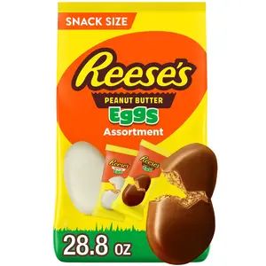 Reese's Assorted Flavored Snack Size Peanut Butter Eggs Easter Candy Basket Stuffers, Bag 28.8 oz