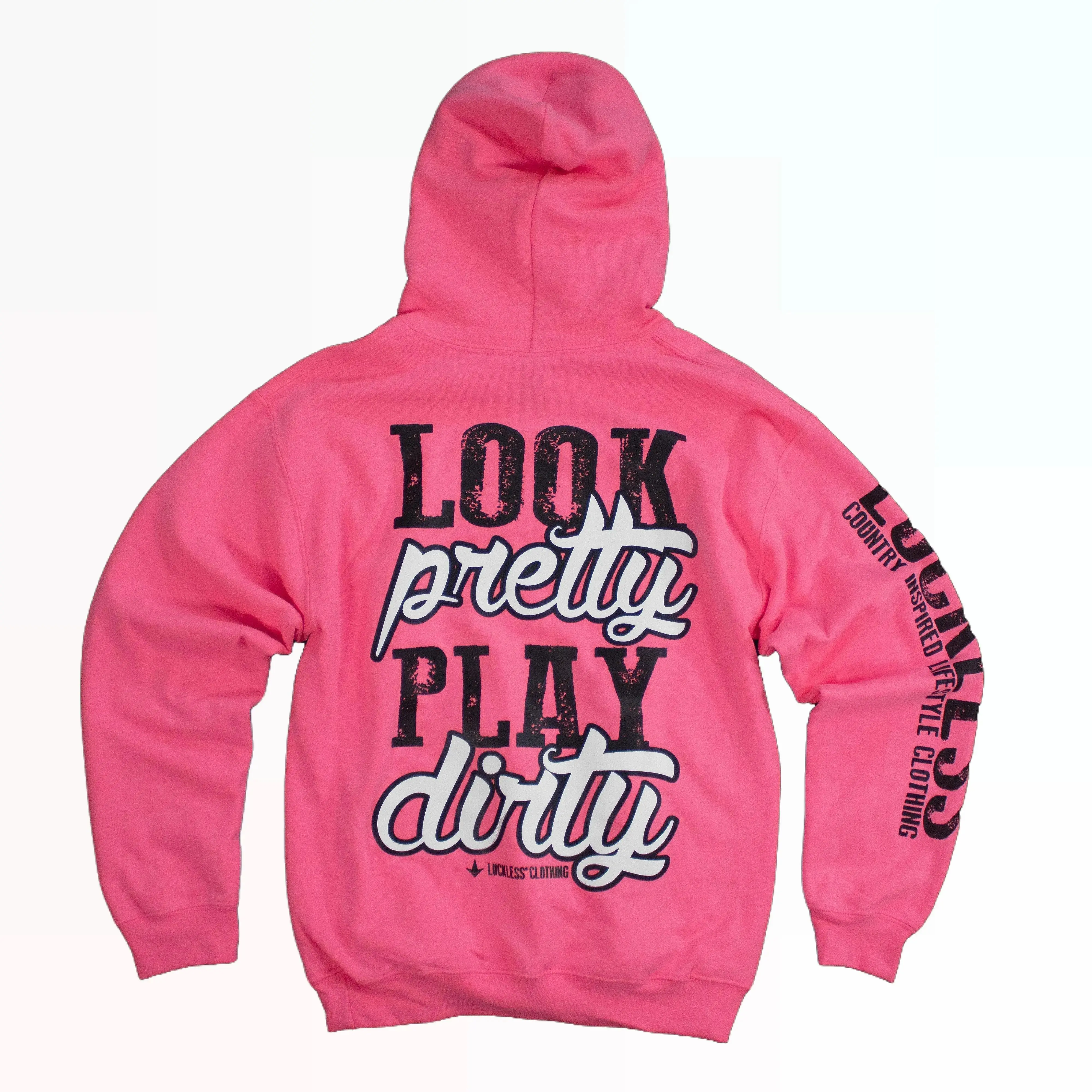 Look Pretty Play Dirty | Cute Pink Hoodie for the Country Girl by Luckless Outfitters